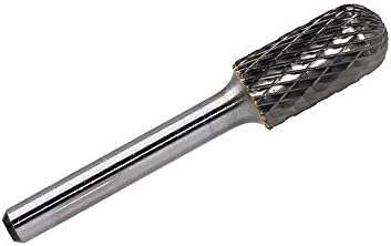 SC-5 Tungsten Carbide Burr Cylinder Shape with Radius End Double Cut Rotary Burr File(1/2" Cutter Dia X 1"Cutter Length) with 1/4'' shank, 1pcs