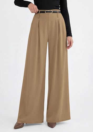 PRETTYGARDEN Womens Wide Leg Dress Pants Flowy Trousers