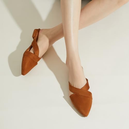 Rekayla Women's Mules Closed Pointed Toe Flats Backless Loafers Shoes for Women