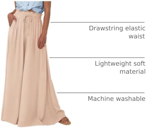 BTFBM Wide Leg Flowy Palazzo Pants for Women