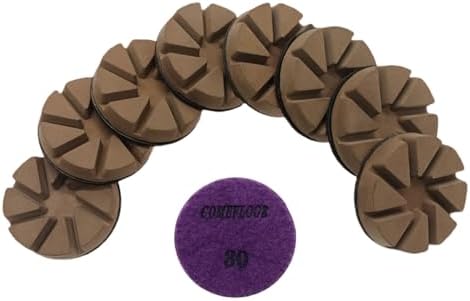 Hybrid Diamond Ceramic Polishing Pucks, Aggressive Concrete Terrazzo Floor Hook n Loop Grinding Pads, 3 Inch Long Using Life Transitional Discs,30# 9 PCS