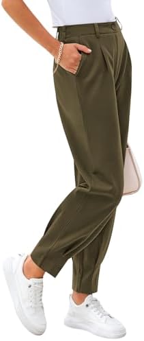 CFLONGE Womens Ankle Work Pants Trousers Casual Slacks