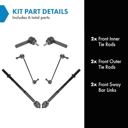 TRQ Front Steering & Suspension Kit Sway Bar Stabilizer Link Tie Rod