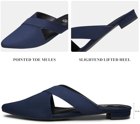 Rekayla Women's Mules Closed Pointed Toe Flats Backless Loafers Shoes for Women