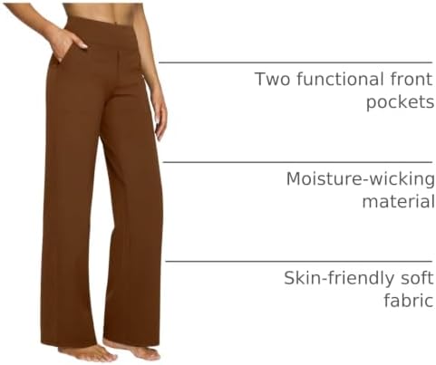 G4Free Yoga Pants for Women Wide Leg Pants with Pockets High Waisted