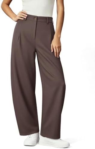 NIMIN Women Barrel Work Pants High Waisted Business Casual Trousers