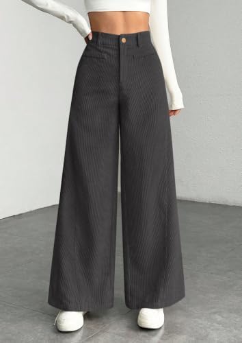 PRETTYGARDEN Women's High Waisted Corduroy Pants Casual