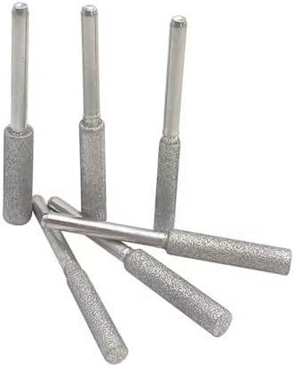 6-40mm Diamond Grinding Wheel Cylinder Shape, 240 Grit Mounted Points for Lapidary Glass Stone Carving, 6-8mm Shank Rotary Accessories (1 PC)(35mm)