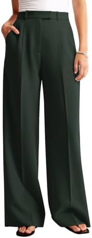 NIMIN Women Wide Leg Work Pants High Waisted Dress Trousers with Pockets