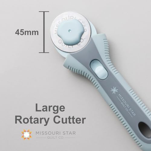 Missouri Star Rotary Cutter, 45mm Blade, Rolling Cutter Tool for Quilt Appliques and Cutting Fabrics, Essential Quilting and Sewing Supplies for DIY Craft Projects