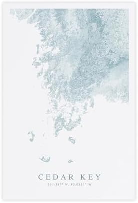 Cedar Key Map, of Florida, Beach Home, City map Scenery Landscape Living Room Canvas Bathroom Abstract Inspirational Framed Motivational Boho Kitchen Sign Travel Modern Cool Office Vintage Class