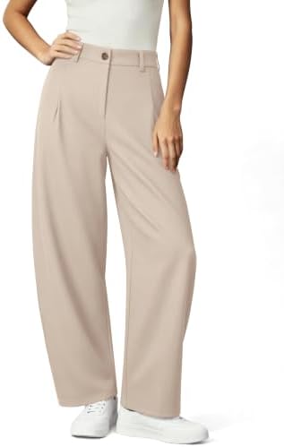 NIMIN Women Barrel Work Pants High Waisted Business Casual Trousers