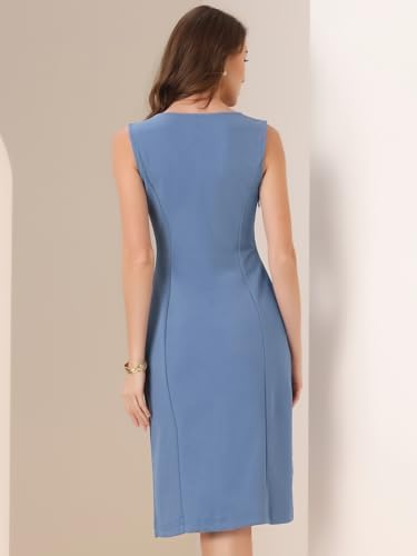 Allegra K Womens Work Sheath Dress Sleeveless Business Pencil Dresss