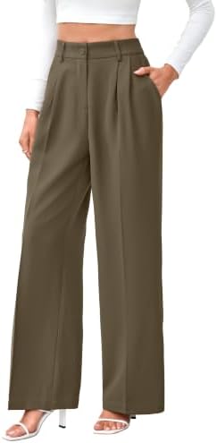 FUNYYZO Wide Leg Dress Pants for Women Work Slacks Business Casual Outfits