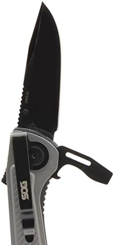 SOG Everyday Daily Solution EDC CRYO D2 Steel Compact Pocket Size Flash MT Multi-Tool, 7 Tools, Stainless-Steel Housing, Silver & Black
