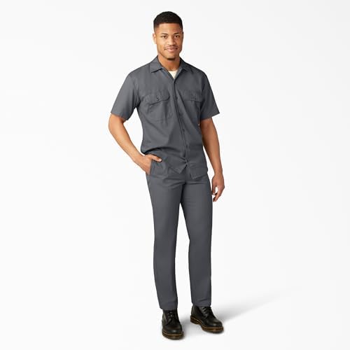 Dickies Men’s Short Sleeve Work Shirt – Durable Twill Button Down Shirts for Men, Lightweight Uniform for Daily Wear