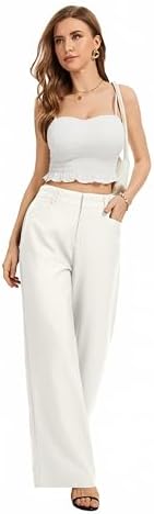 FUNYYZO Wide Leg Dress Pants for Women Work Slacks Business Casual Outfits