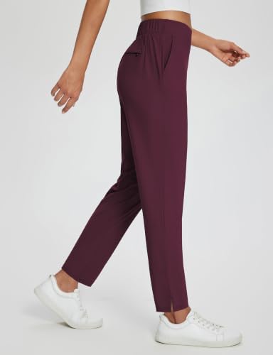 baleaf Womens Business Casual Pants Stretch Travel Pants On Airport with Zipper Pockets Dressy Slacks Golf Work Pull on