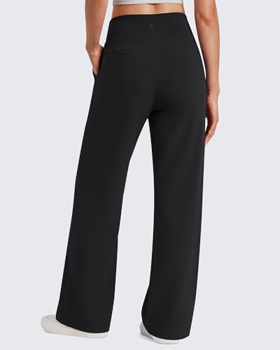 G4Free EverGoing Wide Leg Yoga Pants for Women Front Seam with Pockets