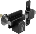 GateMate Long Throw Gate Lock, Euro Profile Keyed Both Sides Gate Lock for Sheds, Gates & Garage Doors, 316 Stainless Steel, For Wooden Gates & Doors Up to 2 ¾” Thick, Black, 5 Keys