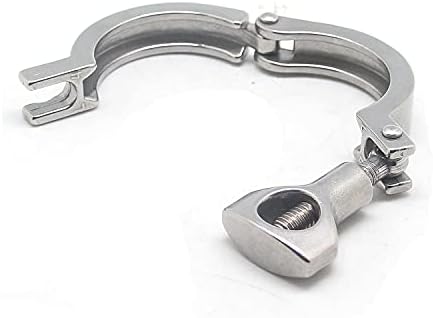 QiiMii 13MHHM Stainless Steel 304 Single Pin Heavy Duty Tri Clamp with Wing Nut for Ferrule TC 1.5" (1.5 Inch)