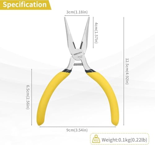 BOOSDEN 5" Small Needle Nose Pliers, Jewelry Pliers Set with Side Cutter