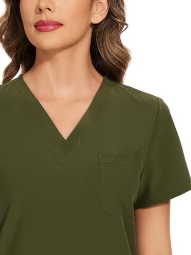 COZYFIT Scrubs for Women Set - Stretch V-Neck & Jogger Pant with 9 Pockets