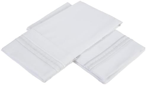 Jessica Sanders Premier 1800 Series 4pc Bed Sheet Set - Queen, White, - Jessica Sanders Embroidery