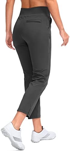 YYV Women's Golf Pants High Waist Stretch Ankle Pants with Pockets