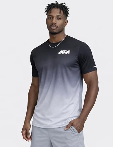 Liberty Imports 5 Pack Men's Active Quick Dry Crew Neck T Shirts