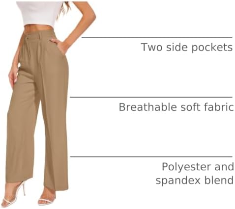 FUNYYZO Wide Leg Dress Pants for Women Work Slacks Business Casual Outfits