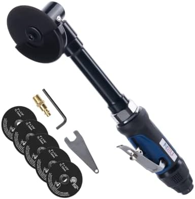 Air Cut off Tool,PNEUPACTURE 3 inch Cut off Tool,18000RPM,360-degree guard,Extended Handle, Apply to Cutting Various Materials