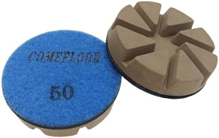 Hybrid Diamond Ceramic Polishing Pucks, Aggressive Concrete Terrazzo Floor Hook n Loop Grinding Pads, 3 Inch Long Using Life Transitional Discs,50# 3 PCS