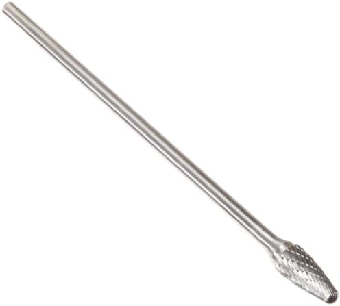 Drill America SF-5 Carbide Burr/Rotary File Tree Radius End Double Cut for Die Grinder 1/2" Dia. x 1" Cut Length with 1/4" Shank and 6" Overall Length, DUL Series