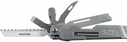 SOG PowerAccess Deluxe All-Around Heavy Duty Stainless Steel Multi-Tool w/Nylon Sheath, Two Knife Blades, Can & Bottle Opener, Stone Wash