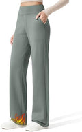 G4Free EverGoing Fleece Lined Wide Leg Pants for Women Dressy Work Casual