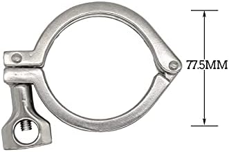 QiiMii 13MHHM Stainless Steel 304 Single Pin Heavy Duty Tri Clamp with Wing Nut for Ferrule TC 2.5"(2.5 Inch)