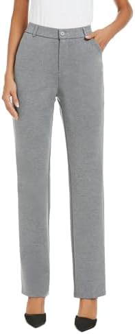 iChosy Women's Stretch Straight Leg Dress Work Pants Business Casual Slacks