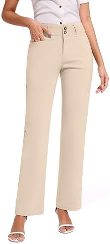 KICZOY Women Dress Pants Stretch Business Straight Leg with Pockets Wear to Work Casual 2026 Suitpants