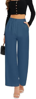 FUNYYZO Wide Leg Dress Pants for Women Work Slacks Business Casual Outfits