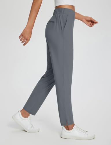 baleaf Womens Business Casual Pants Stretch Travel Pants On Airport with Zipper Pockets Dressy Slacks Golf Work Pull on