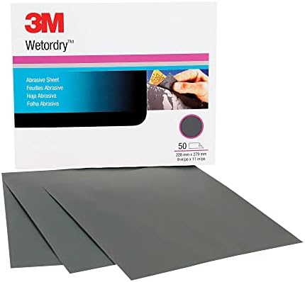3M Wetordry Abrasive Sheet, 413Q, 02004, 320+ Grit, 9 in x 11 in, Finishing