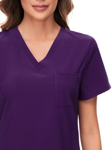 COZYFIT Scrubs for Women Set - Stretch V-Neck & Jogger Pant with 9 Pockets