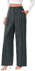 FUNYYZO Wide Leg Dress Pants for Women Work Slacks Business Casual Outfits