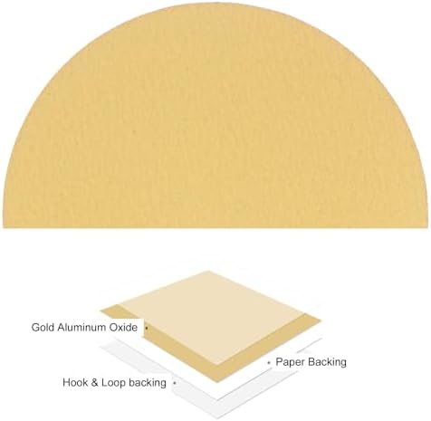 50pcs No Hole Sanding Discs- [ 8 Inch 80 Grit ] Round Hook and Loop Grip Sanding Pads Sheet Sandpaper for Automotive Woodworking Metal Polishing Use| Gold, Aluminum Oxide
