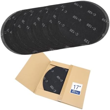 HUAALIUCHE 17" Sanding Screen Discs - Mesh Floor Sanding Screen - Black Silicon Carbide - for Wood Floors (20 Pack, 120 Grit)