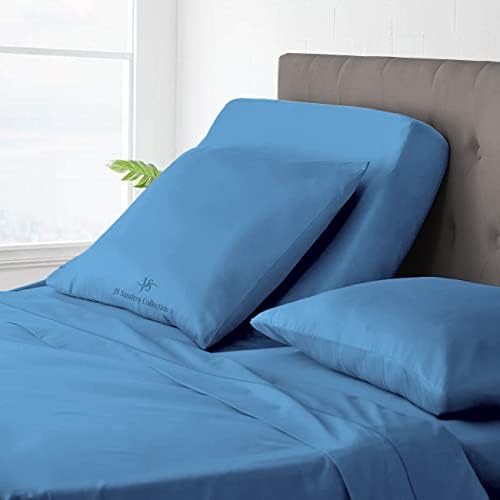 JS Sanders Collection Split Head Sheet Set King Size,Mediterranean Blue