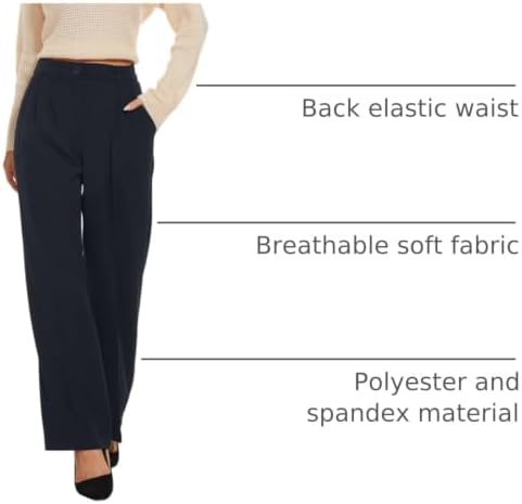 FUNYYZO Wide Leg Dress Pants for Women Work Slacks Business Casual Outfits