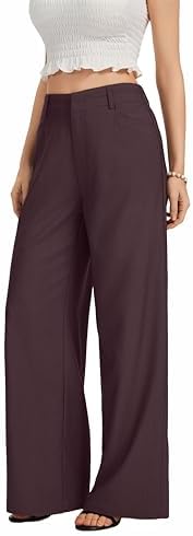 FUNYYZO Wide Leg Dress Pants for Women Work Slacks Business Casual Outfits