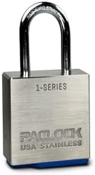 PACLOCK's 1-Series Padlock, UCS, 1/4" Diameter Hard. Stainless Steel Shackle, 1-3/16" Tall, Stainless SteelKeyed Alike U-Pick!,